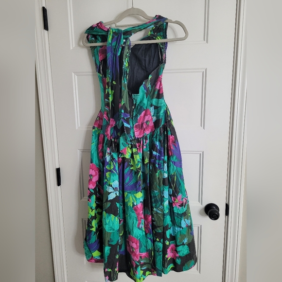 Vintage 80's Dress Melissa Multicolor Dress Size 6 - Picture 4 of 12